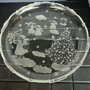 Mikasa Holiday Lights Sweet Dish 9.25" Made in Germany Angels and Christmas Tree